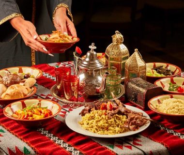 the meal that breaks the fast during the holy month of Ramadan